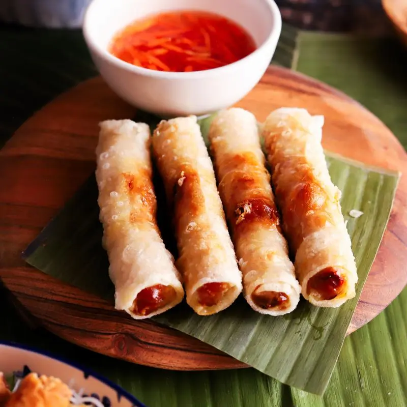 Deep Fried Pork Spring Rolls - Classic Vietnamese appetizer at SEN Vietnamese Kitchen Calgary